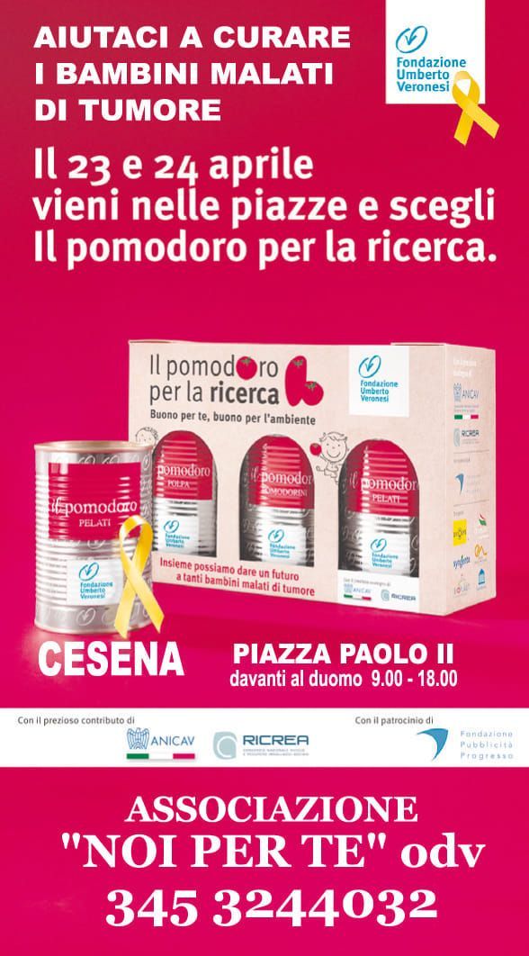 Locandina dell'iniziativa Il Pomodoro per la Ricerca a sostegno di AIRC